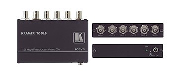 מפצל תמונה Kramer 105V עם כניסת (CV (RCA אחת ויציאת (CV (RCA אחת. מפצל תמונה Kramer 105V עם כניסת (CV (RCA אחת ויציאת (CV (RCA אחת.