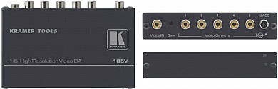 מפצל תמונה Kramer 105V עם כניסת (CV (RCA אחת ויציאת (CV (RCA אחת. מפצל תמונה Kramer 105V עם כניסת (CV (RCA אחת ויציאת (CV (RCA אחת.