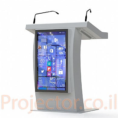 פודיום נואמים לניהול חכם, מעוצב ממתכת Harmony. includes front 32 lcd screen פודיום נואמים לניהול חכם, מעוצב ממתכת Harmony. includes front 32 lcd screen