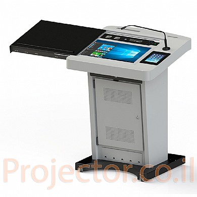דוכן נואמים חכם כולל מסך LCD. פודיום מרצה מתכת מעוצב + Slider דוכן נואמים חכם כולל מסך LCD. פודיום מרצה מתכת מעוצב + Slider