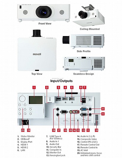 ���� ����� MAXELL MP-WU8701W Laser 7000LWUXGA 1920x1200