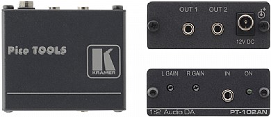 מפצל תמונה Kramer PT-102AN עם כניסת (Stereo (U אחת ו-2 יציאות (Stereo (U. מפצל תמונה Kramer PT-102AN עם כניסת (Stereo (U אחת ו-2 יציאות (Stereo (U.