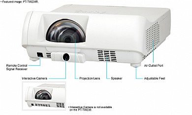 מקרן להקרנה מקרוב, PANASONIC PT-TW230 WXGA 2500 Lumens מקרן להקרנה מקרוב, PANASONIC PT-TW230 WXGA 2500 Lumens
