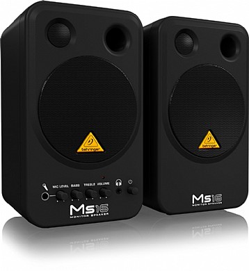 זוג מוניטורים ביתיים מוגברים Behringer MS16 16W זוג מוניטורים ביתיים מוגברים Behringer MS16 16W
