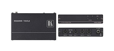 מפצל תמונה Kramer VM-3SN עם כניסת Y/C אחת ל-3 יציאות Y/C. מפצל תמונה Kramer VM-3SN עם כניסת Y/C אחת ל-3 יציאות Y/C.