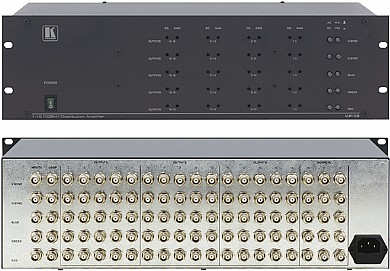 מפצל תמונה מדגם Kramer VP-18 עם כניסת RGBHV ו-18 יציאות RGBHV. מפצל תמונה מדגם Kramer VP-18 עם כניסת RGBHV ו-18 יציאות RGBHV.