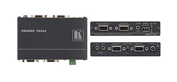 קופסת מיתוג (בורר) Kramer VP-211K -ממתג (בורר) בעל 2 כניסות VGA ואודיו ליציאת VGA אחת ואודיו עם אפשרות למסך נוסף. קופסת מיתוג (בורר) Kramer VP-211K -ממתג (בורר) בעל 2 כניסות VGA ואודיו ליציאת VGA אחת ואודיו עם אפשרות למסך נוסף.