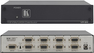 מפצל תמונה Kramer VP-8K עם כניסת VGA ו-8 יציאות VGA. מפצל תמונה Kramer VP-8K עם כניסת VGA ו-8 יציאות VGA.
