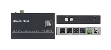 מפצל תמונה Kramer VS-202YC עם 2 כניסות Y\C ויציאות 1:2 Y\C. מפצל תמונה Kramer VS-202YC עם 2 כניסות Y\C ויציאות 1:2 Y\C.